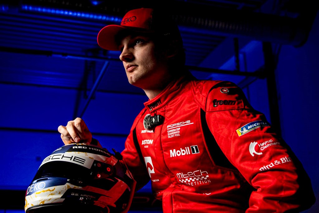 Gustav Krogh inden Carrera Cup-premiere: Der skal høstes podiepladser.
(Foto: Mtech Competition)